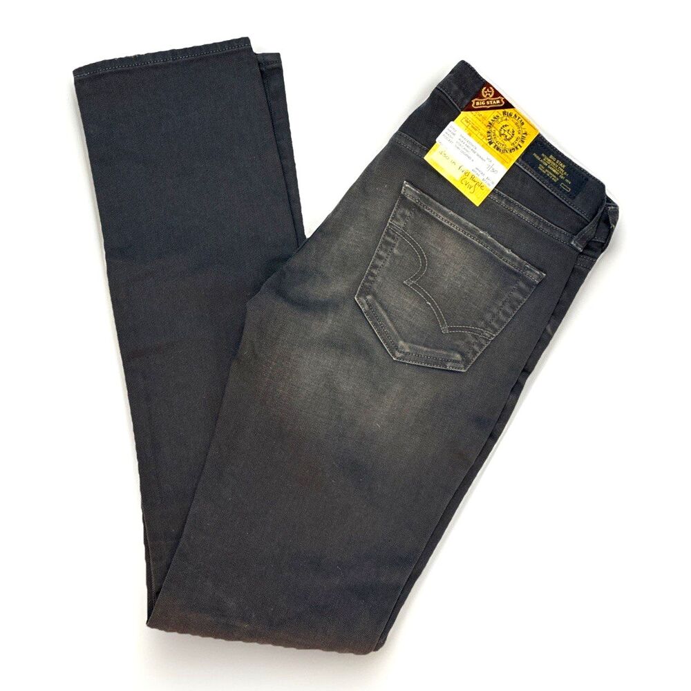 Y2K Big Star Alex Volcanic Gray Mid Rise Skinny Jeans 27L Indie Sleaze Grunge